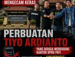 Haji Boim Ketua Lindu Aji Kabupaten Pati Bersama Ikatan Keluarga Demang Wotan Sukolilo Pati Kecam Keras Perbuatan Tiyo Ardianto Atas Dugaan Pendudukan Kantor DPRD Pati. 